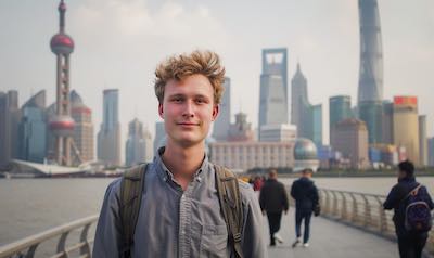 Deutscher Student bei Auslandspraktikum in den China