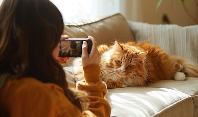 eine Frau verdient Geld in dem sie Tiere fotografiert